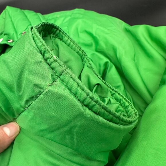 Vintage Green Puffer Coat Down Jacket 1970s Sunshine Tarp Unisex Taiwan X-Small - Picture 8 of 11